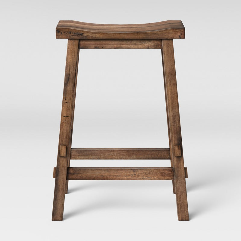 Halifax Farmhouse Wood Counter Height Barstool Brown - Threshold (LOCAL PICKUP ONLY)