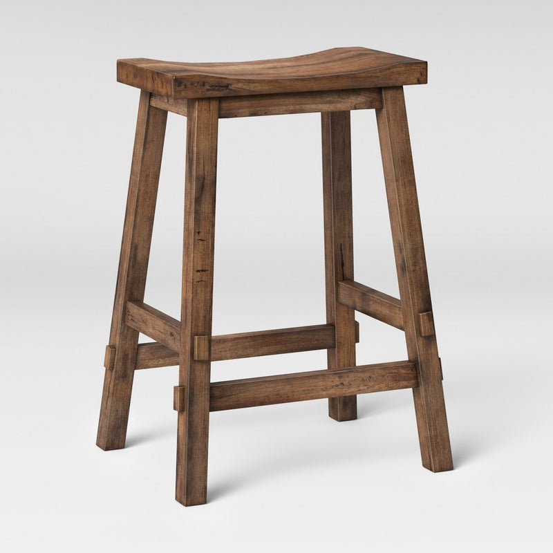 Halifax Farmhouse Wood Counter Height Barstool Brown - Threshold (LOCAL PICKUP ONLY)