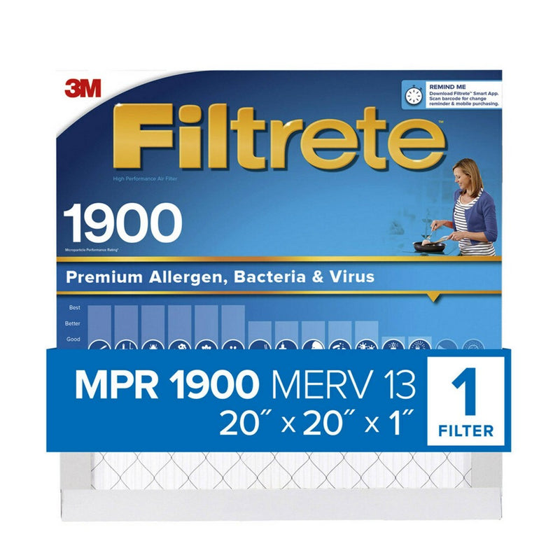 Filtrete 20x20x1 Premium Allergen Bacteria and Virus Air Filter 1900 MPR