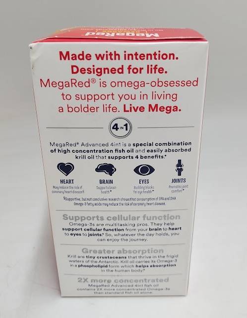 MegaRed Advanced 4in1 900mg Softgels - 40ct EXP 07/2026+