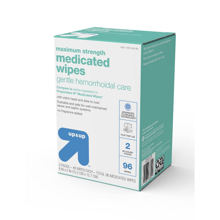 Medicated Hemorrhoid Wipes - 96ct - Up&Up