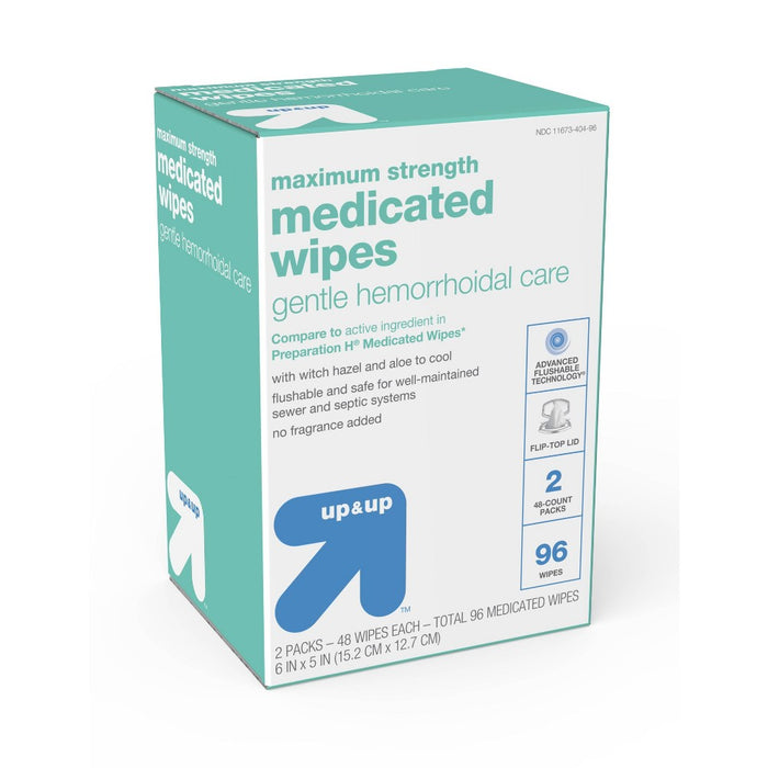 Medicated Hemorrhoid Wipes - 96ct - Up&Up