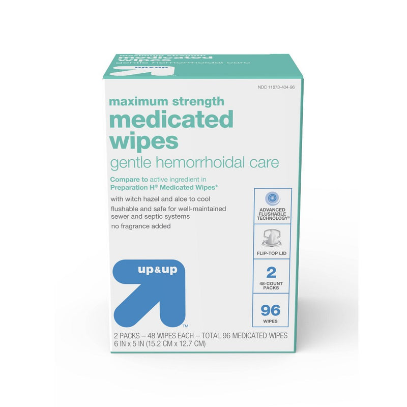 Medicated Hemorrhoid Wipes - 96ct - Up&Up