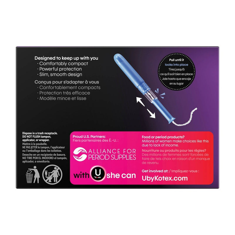 U by Kotex Click Super Plus Absorbency Fragrance-Free Compact Tampons - 32ct