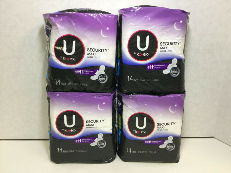 Kotex U Ovr Ngt Sec Maxi Size 14ct U By Kotex Overnight Security Maxi 14ct