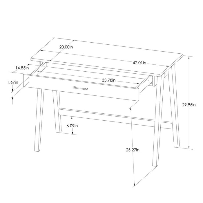 Paulo Wood Writing Desk with Drawer White Wash - Project 62 (LOCAL PICKUP ONLY)