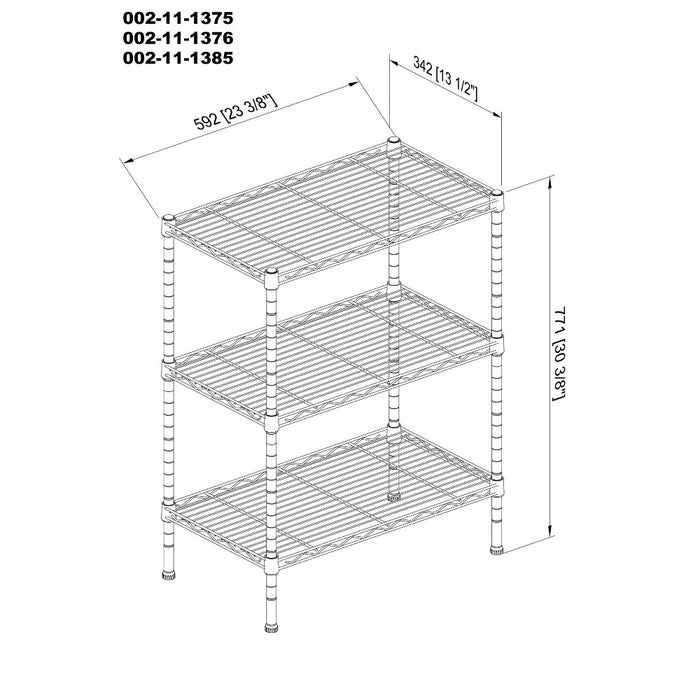 3 Tier Wire Shelf Black - Made By Design