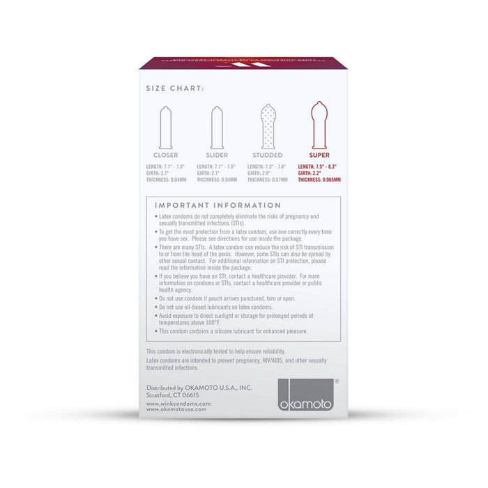 Wink Super XL Condoms - 10ct
