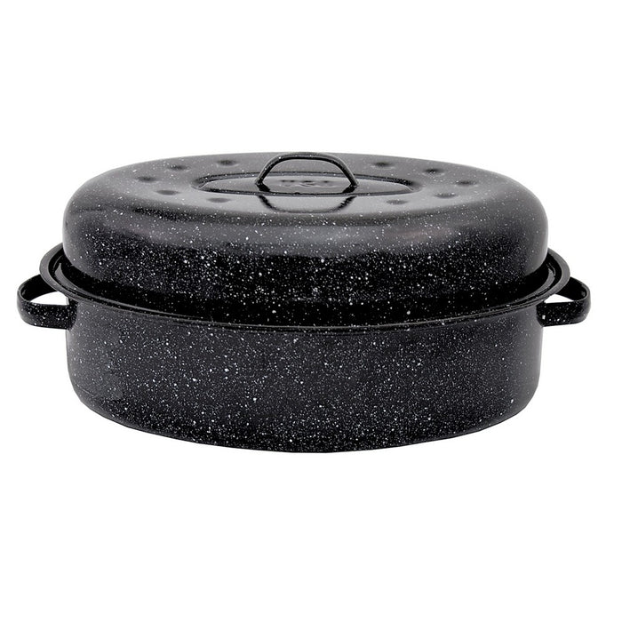 Columbian Graniteware 18" Covered Oval Roasting Pan