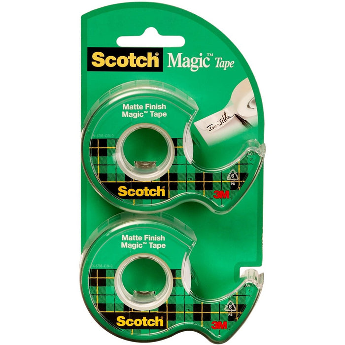 Scotch 2pk Magic Tape Matte Finish 3/4" x 600"5