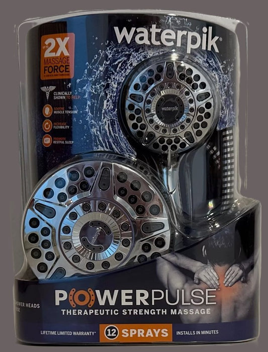 6+6 Power Pulse Dual Shower Head Brushed Nickel - Waterpik