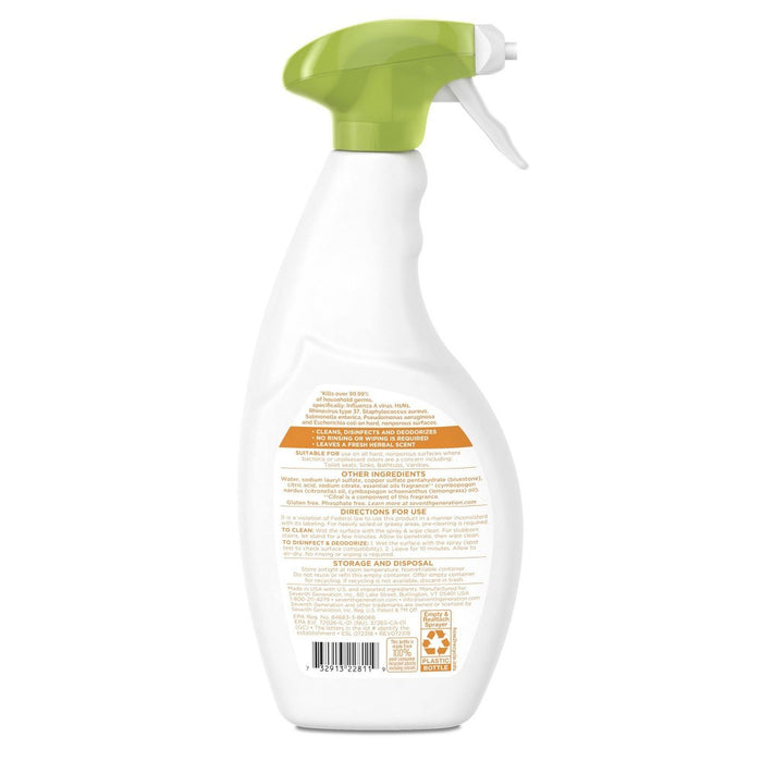 Seventh Generation Lemongrass Citrus Disinfecting Bathroom Cleaner - 26oz