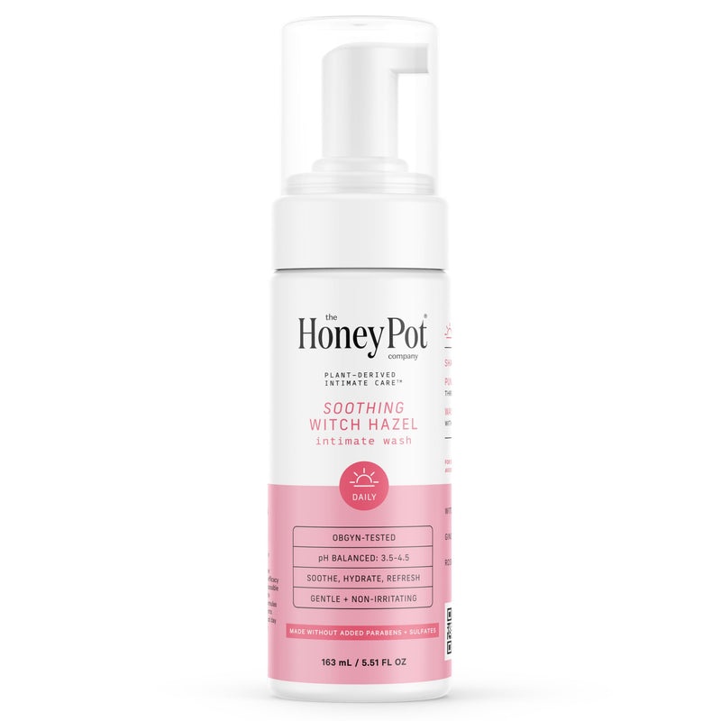 The Honey Pot Company - Witch Hazel Feminine Wash - Postpartum Essentials - Herbal Infused Hygiene Wash For Sensitive Skin - PH Balanced - Use To Fill Post Partum Kit - Pregnancy Safe - 5.51 Fl Oz