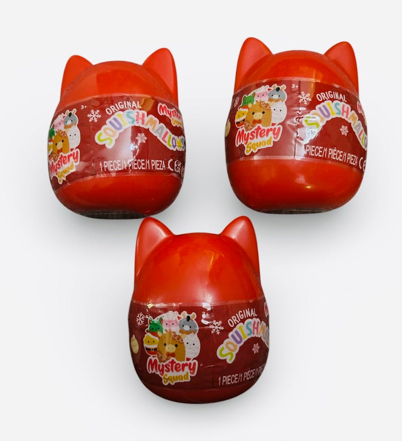Squishmallows Original 4" Holiday Mystery Capsules (3 Pack) - Official Jazwares Christmas Plush - Collectible Soft & Squishy Mini Stuffed Animal Toy - Stocking Stuffer - Gift For Kids, Girls & Boys