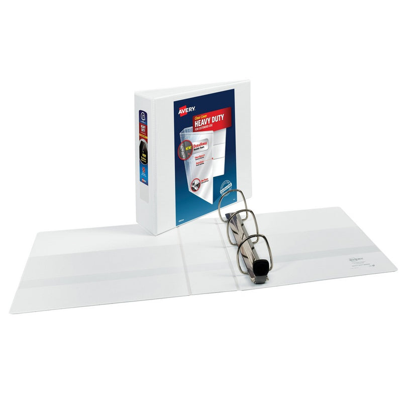 Avery 3" One Touch Slant Rings 600 Sheet Capacity Heavy-Duty View Binder - White
