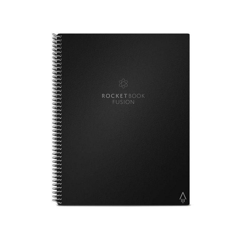 Spiral Notebook 1 Subject Unruled Fusion Letter Black - Rocketbook