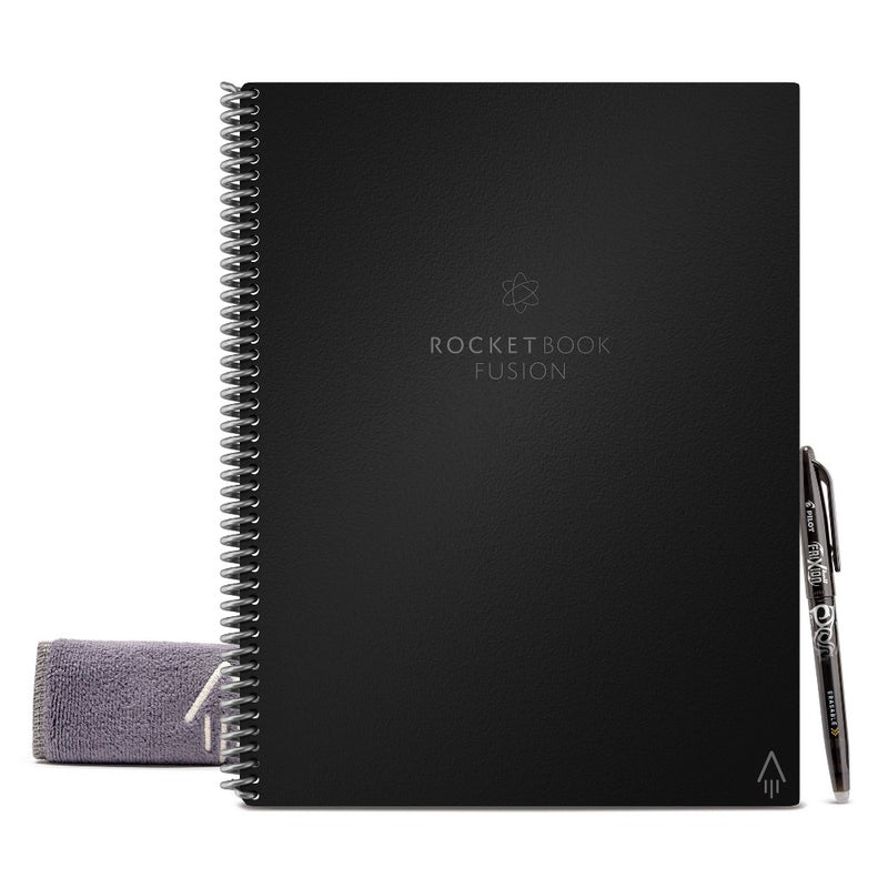 Spiral Notebook 1 Subject Unruled Fusion Letter Black - Rocketbook