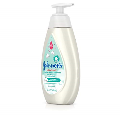 Johnsons Baby Cotton Touch Newborn Wash & Shampoo 13.6 Ounce (400ml)
