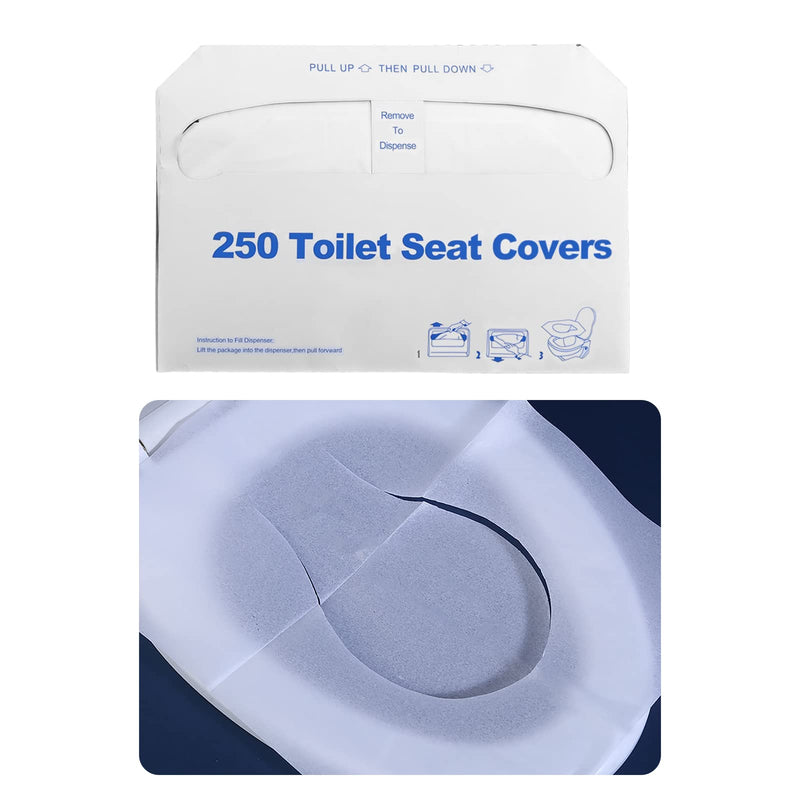 Toilet Seat Covers Disposable, 250 Pcs Flushable Disposable Toilet Seat Covers, Half-Fold Paper Toilet Liners For Travel, Airplane, Public Restrooms, Road Trips, Camping, Potty Training