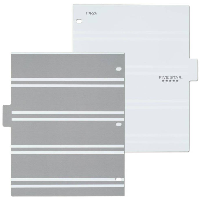 8ct Mead Five Star 3-hole Punched Color Pop Reversible Tab Divider Set