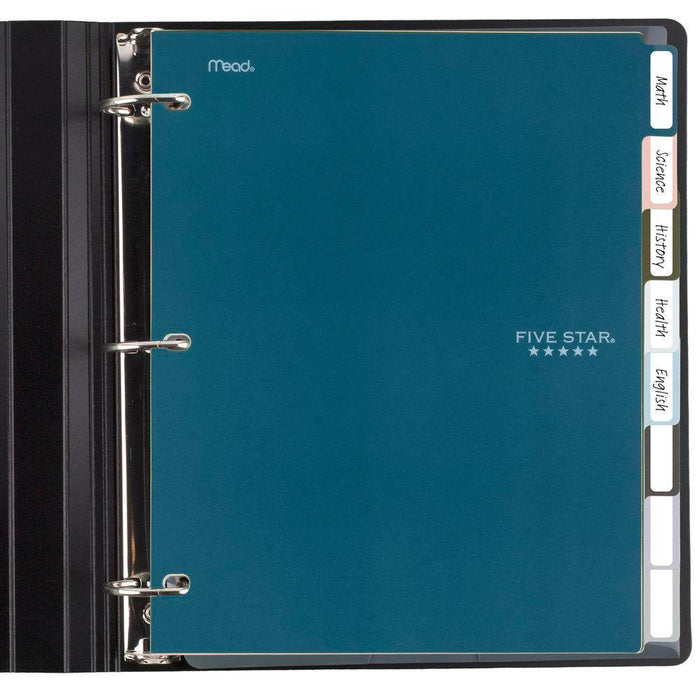 8ct Mead Five Star 3-hole Punched Color Pop Reversible Tab Divider Set