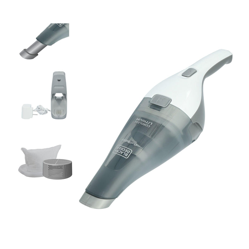 BLACK+DECKER Dustbuster Cordless Handheld Vacuum, Portable Car Vacuum Cordless Rechargeable, Wall Mount, Strong Suction Quickclean (HNVC215B10)