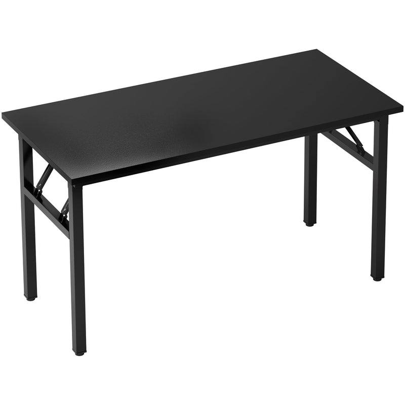 Sogeshome 62 Inches Foldable Desk For Home Office, Large Compact Computer Table With Adjustable Leg Pads, No Assembly Needed Folding Writing Conference Desk Gaming Table For Small Spaces, Black (LOCAL PICKUP ONLY)
