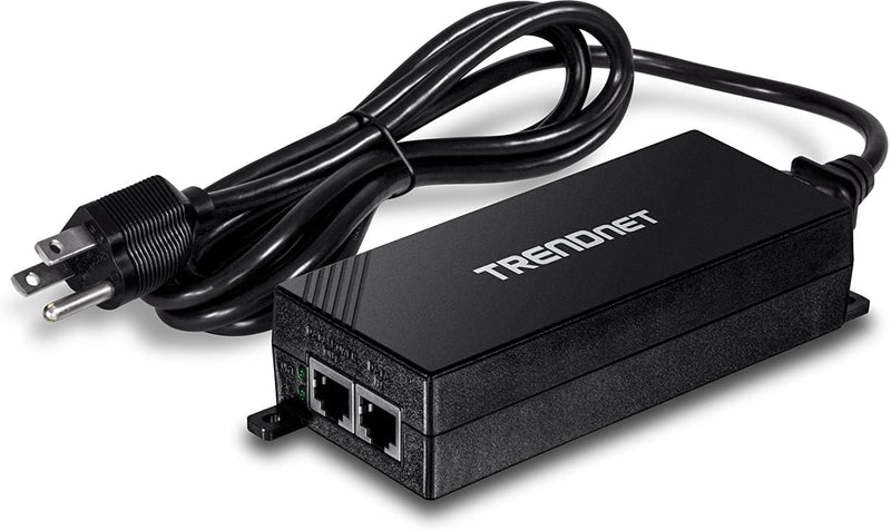 Trendnet Gigabit Power Over Ethernet Plus Injector, Poe+ (30W) Power Network Distances Up To 100M (328 Ft.), Metal Housing, Black, TPE-115GI (Pack Of 1)