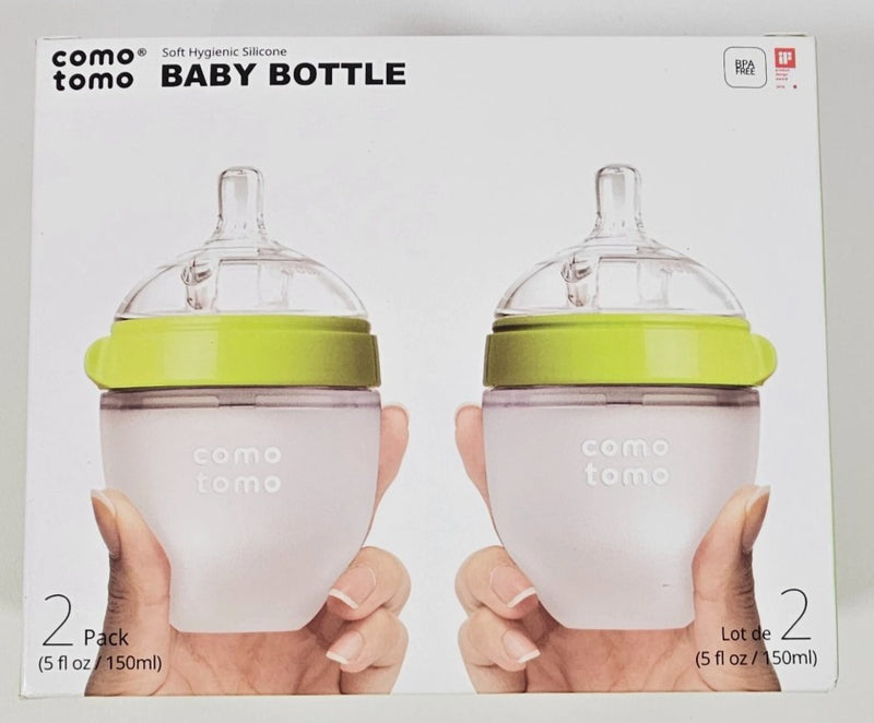 Comotomo Silicone Bottle 5-Oz (2 Pack)- Green