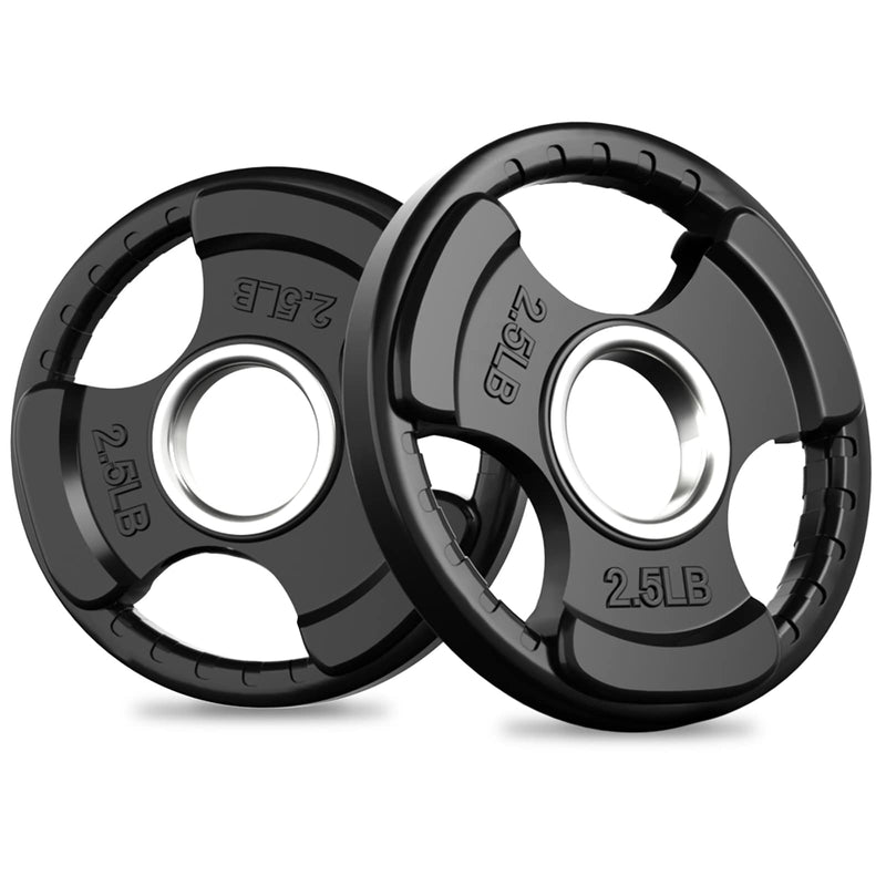 Ritfit Weight Plates For Barbell, 2-Inch Olympic Rubber Grip Plates For Weightlifting And Strength Training In Home & Gym, Single, Pair And Sets(2.5LB, Pair)