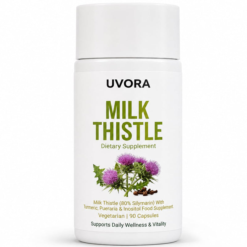 RIWYDMA Uvora - Milk Thistle Liver Detox, Milk Thistle Supplement, 90 Caps