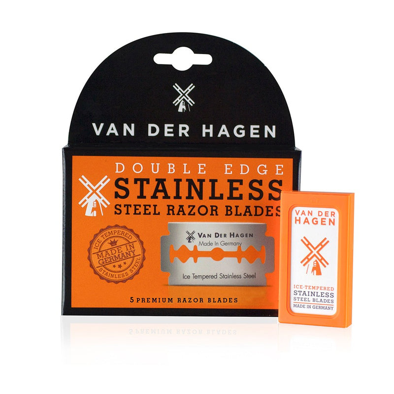Van Der Hagen Double Edge Stainless Steel Razor Blades - 5ct