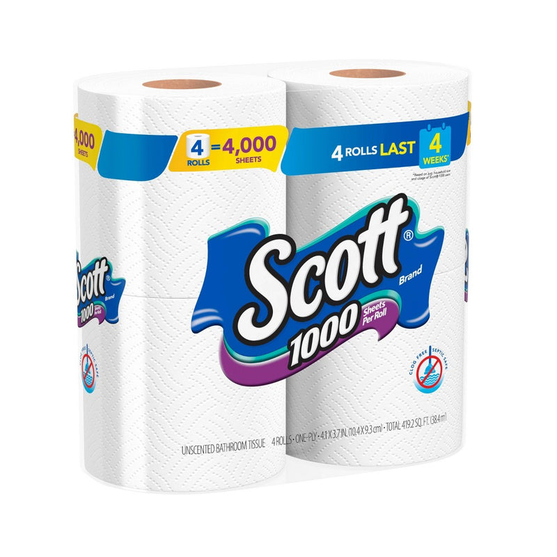 Scott 1000 Toilet Paper- 4 Rolls