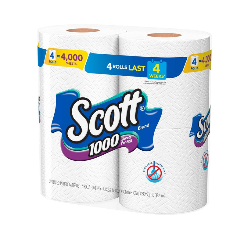 Scott 1000 Toilet Paper- 4 Rolls