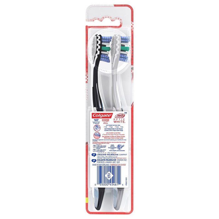 Colgate 360 Advanced Optic White Whitening Toothbrush - Soft - 2ct