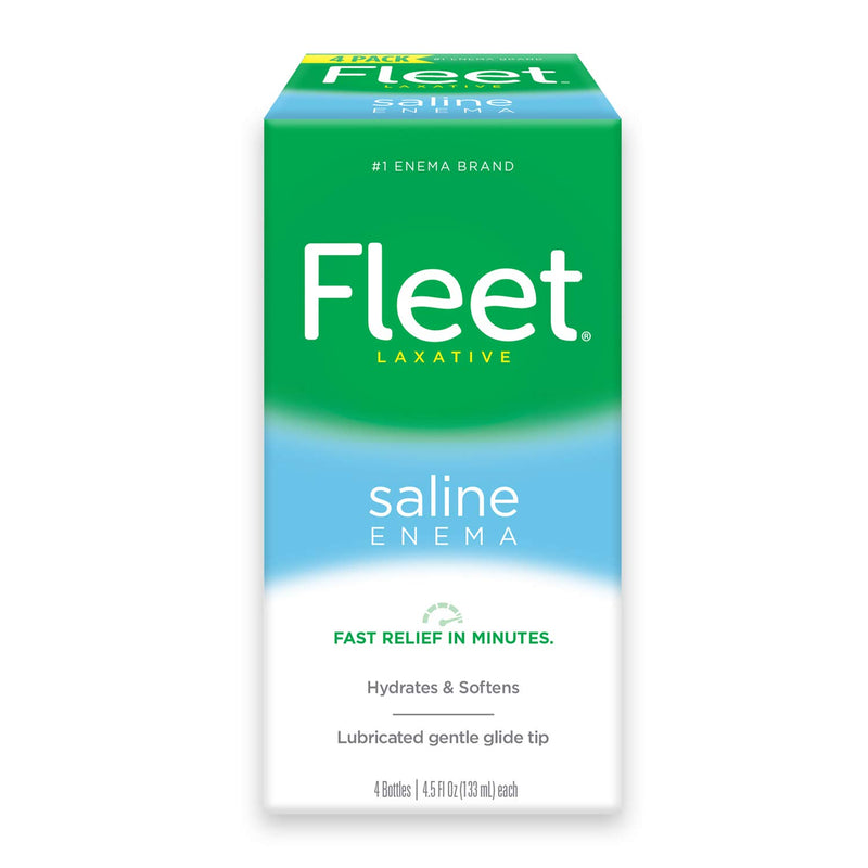 Fleet Laxative Saline Enema for Adult Constipation - 4 Bottles - 4.5 fl oz