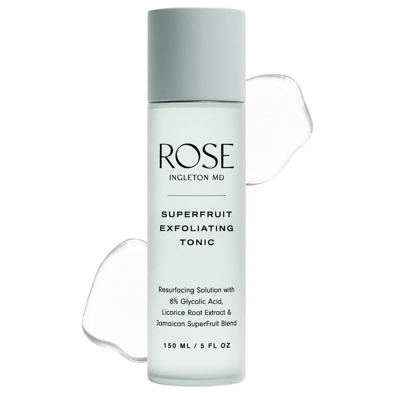 ROSE Ingleton MD Superfruit Glycolic Acid 8% Exfoliating Toner, AHA Toner For Hyperpigmentation, Dark Spots, Bumpy Texture & Uneven Skin Tone, Fragrance Free, Alcohol Free, Vegan, 5 Fl Oz