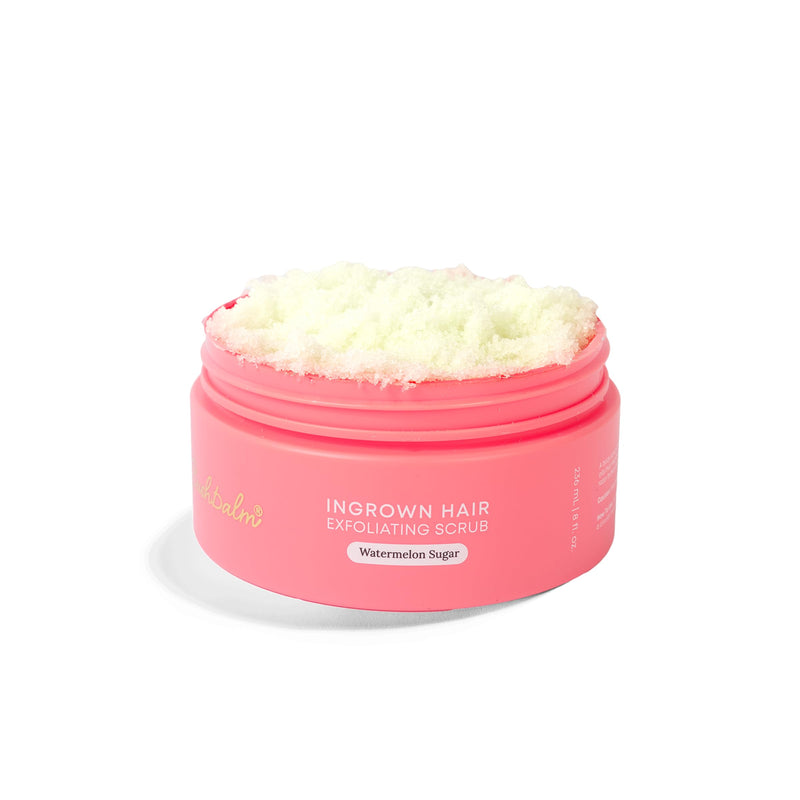 Bushbalm Ingrown Hair Exfoliating Scrub – Pre-Shave Sugar Scrub For Ingrown Hairs, Razor Bumps & Dry Skin – Gently Buffs & Soothes Sensitive Skin - Watermelon Sugar 236Ml