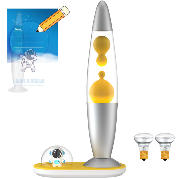 16" Liquid Motion Lamps For Kids, Yellow Wax, 8-Hour Automatic Power-Off Protection, Isolation Of High Temperatures, Astronaut Relaxing Nighlight Home Decor Living Room Bedroom For Adults Teens