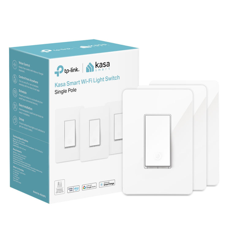 Kasa Smart Light Switch HS200P3, Single Pole, Needs Neutral Wire, 2.4Ghz Wi-Fi Light Switch Works With Alexa And Google Home, UL Certified, No Hub Required, 3 Count -Pack Of 1 , White
