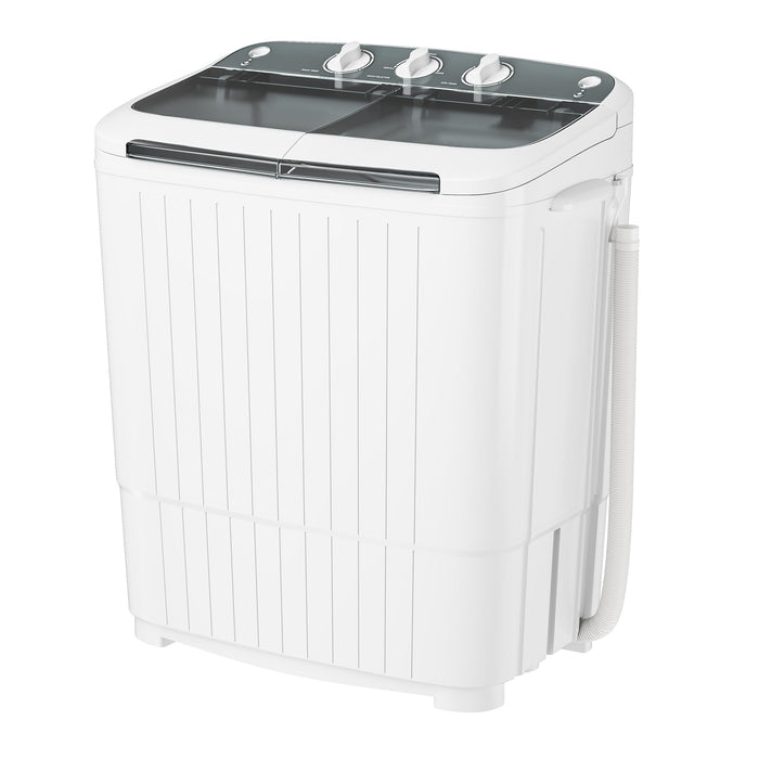 INTERGREAT Portable Washing Machine With Longer Hose, Twin Tub Washer Mini Compact Laundry Machine With Drain Pump, 16Lbs Portable Washer Dryer Combo For Dorms, Apartments, Grey (LOCAL PICKUP ONLY)