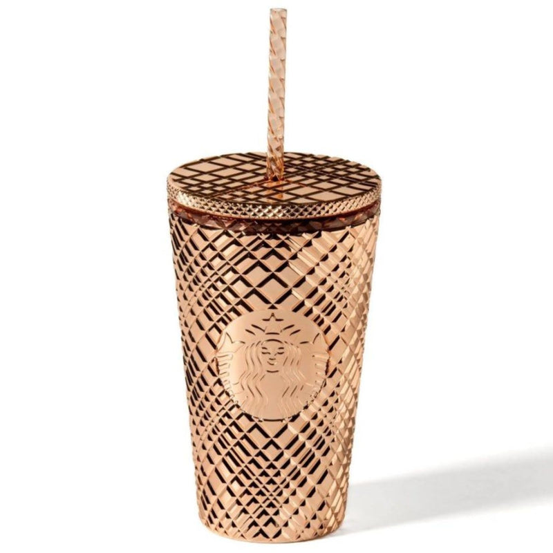 Starbucks 2023 Winter Holiday Jeweled 16Oz Tumbler Cold Cup - Rose Gold