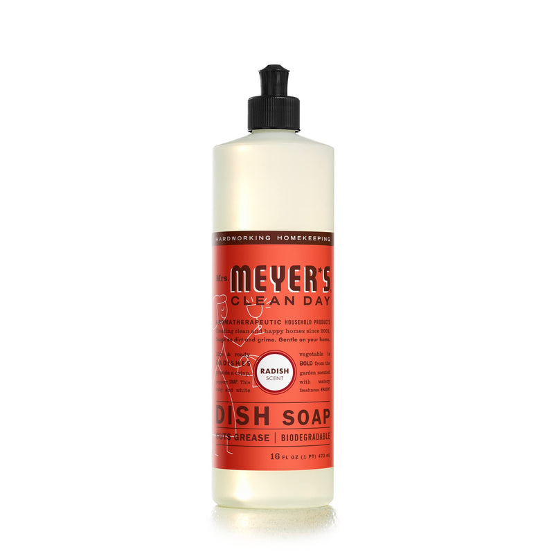 MRS. MEYER's CLEAN DAY Liquid Dish Soap, Biodegradable Formula, Radish, 16 Fl. Oz
