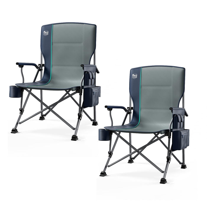 TIMBER RIDGE Oversized Folding Camping Chair High Back Heavy Duty For Adults Support Up To 500Lbs With Cup Holder, Side Pocket Cooler Bag 2 Pack (LOCAL PICKUP ONLY)