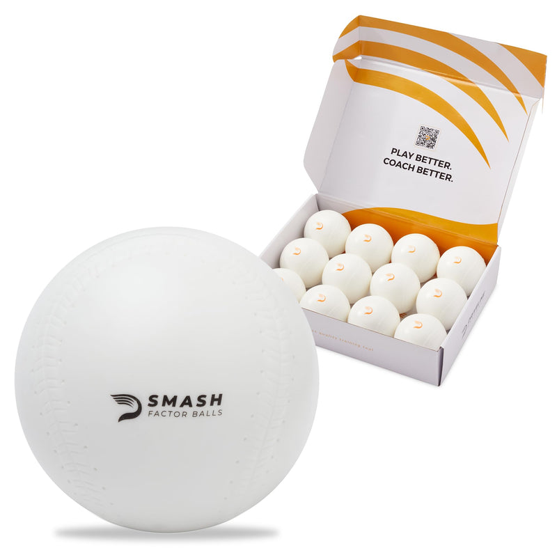 Driveline Baseball Smash Factor Baseballs (4 Oz, 12 Pack) High Density Foam Hitting Practice Machine Balls