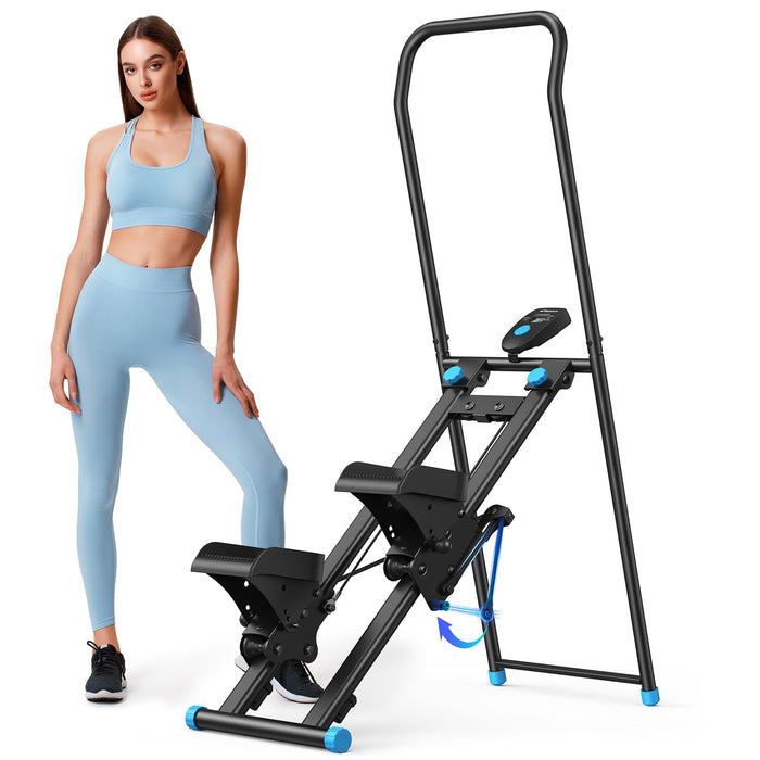 MERACH Stair Stepper For Home Gym Exercise, New Version Vertical Climber Machine For Full-Body Workout, Compact Folding Cardio Exercise Climber With Extended Step Range, Adjustable Handlebar & Pedals (LOCAL PICKUP ONLY)