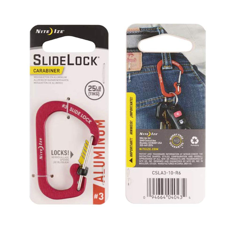 Nite Ize SlideLock Carabiner Aluminum - Red