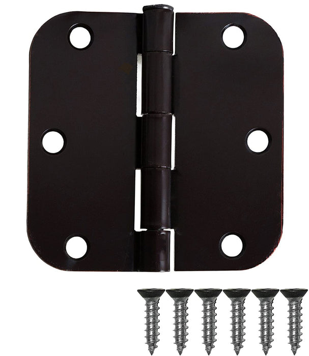Ilyapa 48 Pack Oil Rubbed Bronze Door Hinges - 3.5 X 3.5 Inch Interior Door Hinges - 3 1/2 Inches, With 5/8 Inch Radius Corners (LOCAL PICKUP ONLY)