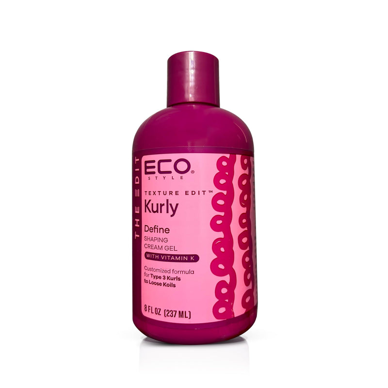 Eco Style Texture Edit Curl Sculpt Hybrid Styler — Medium-Hold Cream-Gel Blend For Wash-And-Go Definition, Twist Outs, And Long-Lasting Shape, Designed For Type 3 Hair, 8 Oz