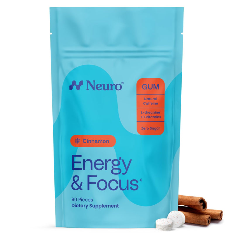 Neuro Energy & Focus Gum, Cinnamon, 90 Count